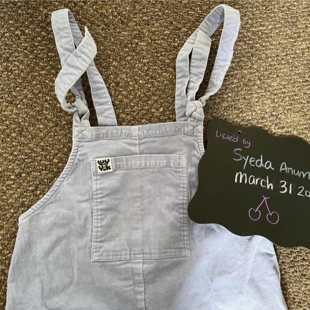 Lucy & Yak Washed Lilac Corduroy Original Dungaree in 10R